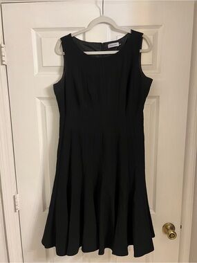 Calvin Klein Black Sleeveless Midi Fit-and-Flare Dress